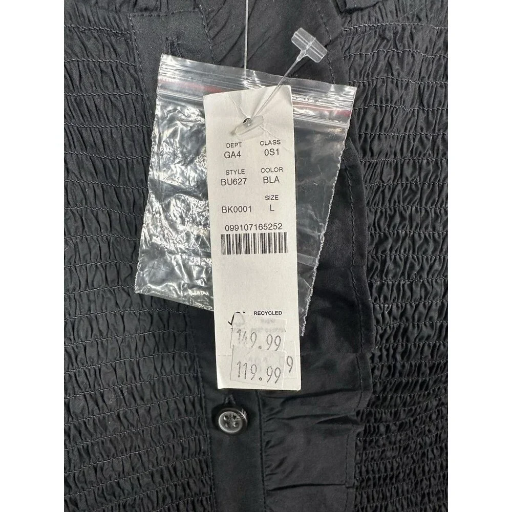 J. Crew Factory Black Textured Ruffle Mini Dress - Picture 6 of 11